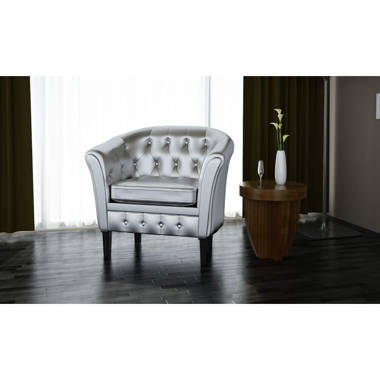 Faux leather tub online chair grey